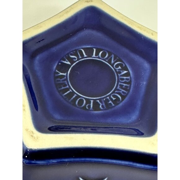 VTG Longaberger American Eagle Cobalt Blue Star Bowl | Divided Candy Nut Dish - Picture 2 of 7